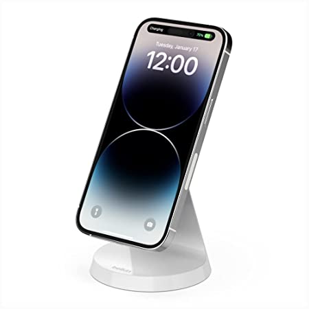 Belkin Magnetic Wireless Charger with Stand Magsafe Compatible for Cellular Phones, iPhone 13, 13 Pro, 13 Pro Max, 13 Mini, iPhone 12, 12 Pro, 12 Pro Max, 12 Mini - White