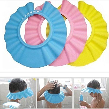 Idealgo 2 Pcs Safe Shampoo Shower Bathing Protection Soft Cap Hat For Toddler's, Baby ,Children & Kids to keep the water out of their eyes & Face