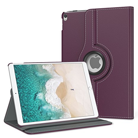 iPad Pro 10.5 Case - MoKo 360 Degree Rotating Cover Case with Auto Wake / Sleep for Apple iPad Pro 10.5 Inch 2017 Released Tablet, PURPLE