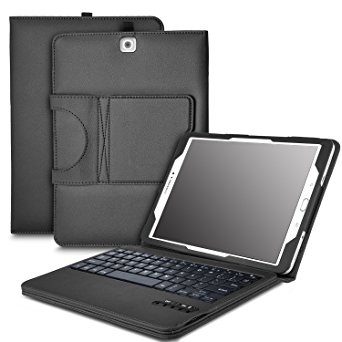 IVSO Samsung Galaxy Tab S3 9.7 Keyboard case - Ultra-Thin DETACHABLE Bluetooth Keyboard Stand Case / Cover for Samsung Galaxy Tab S3 9.7-Inch Tablet w/ S Pen SM-T820/SM-825 (Black)