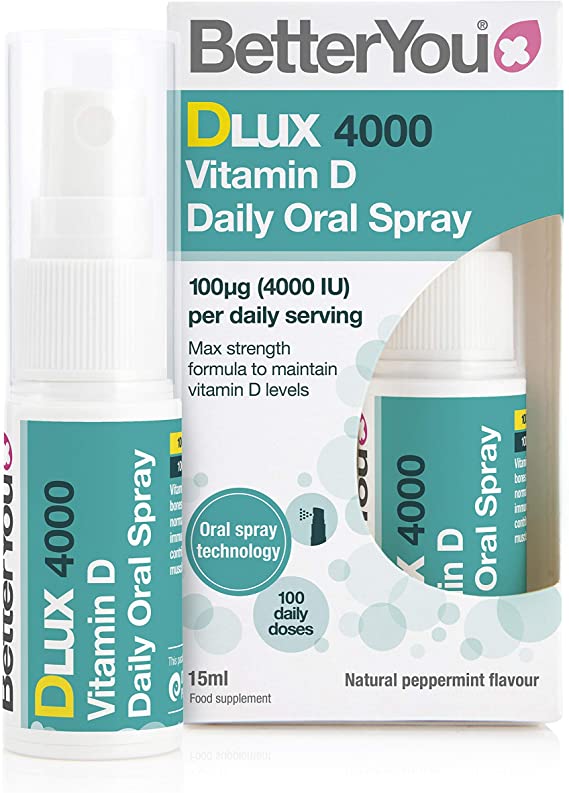 Better You DLux4000 Vitamin D Oral Spray | Vitamin D3 Supplement | Natural Peppermint Flavour |