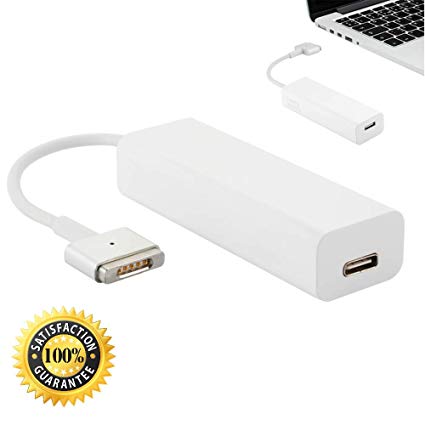 85W Charger Adapter Compatible MagSafe T-Tip Style Replacement for MagSafe 2 Charging Power Converter to USB Type C Female Applicable for MacBook Pro RD 15" Connector Compatible MagSafe 2 Adapter