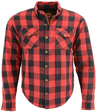 Milwaukee Performance MPM1631 Men's Armored Checkered Flannel Biker Shirt with Aramid by DuPont Fibers - 3X-Large