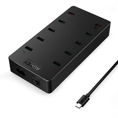 Quick Charge 3.0 AUKEY 10-Port USB Charging Station for Galaxy S7/S6/Edge Nexus 6p, LG G5, iPhone and more