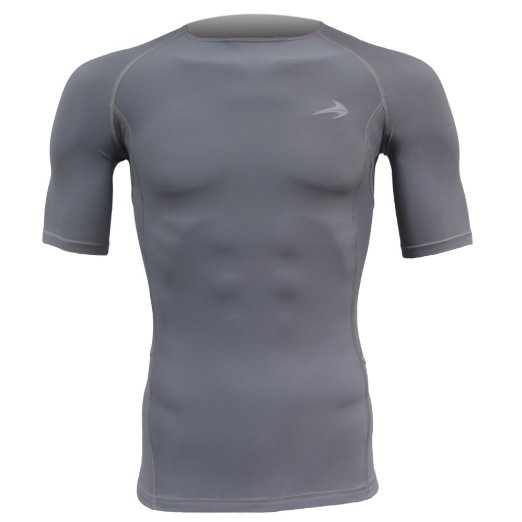Compression Shirt Short Sleeve Top - Best Running T-Shirt & Basketball Men's Tee