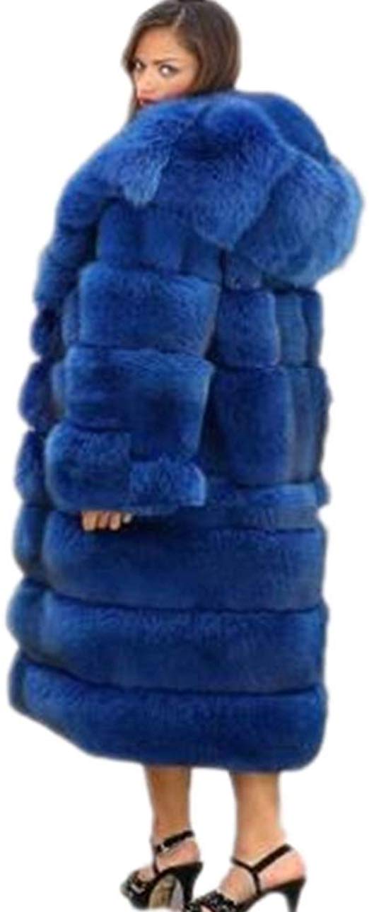 Lisa Colly Womens 7XL Thick Faux Fur Coat Big Hooded Parka Overcoat Winter Furs Coat Jacket