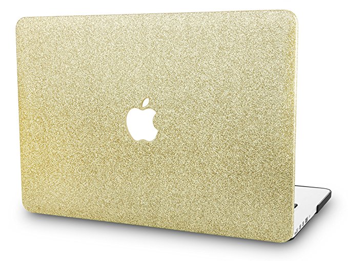 KEC Laptop Case for MacBook Pro 13" (2018/2017/2016) Plastic Hard Shell Cover A1989/A1706/A1708 Touch Bar (Gold Sparkling)