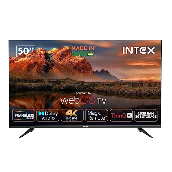 Intex 126 cm (50 inches) 4K Ultra HD Smart LED TV Smart LED-WOS5007U (Black)