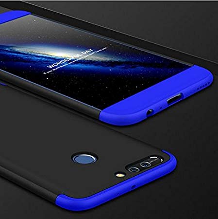 MobiTussion® Double Dip Case for Honor 8 Pro Premium Shockproof Full Body Protection Back Cover Case for Huawei Honor 8 Pro (Blue-Black-Blue)