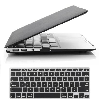 Black Rubberized Protective Shell Cover Case For Macbook Air 13 Inch A1369 A1466 with Keyboard Cover