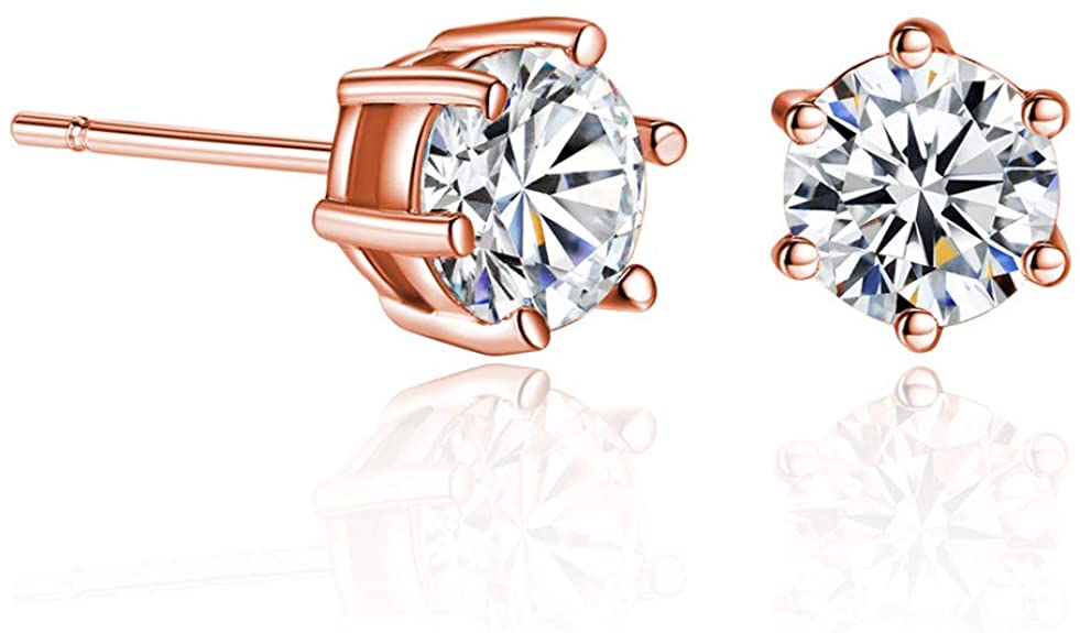YAZILIND Princess Austrian Crystal Stud Earrings for Women ladies Girls Kids 6mm Gemstone Earring Jewellery Gifts