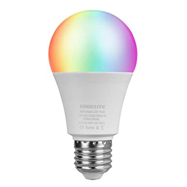 LEGELITE LED Smart Light Bulb, E27 7W WiFi Smart Bulbs 2700K to 6500K Dimmable and Color Changing, No Hub Required, Works with Amazon Echo Alexa Google Home, 60W Equivalent (1 Pack)