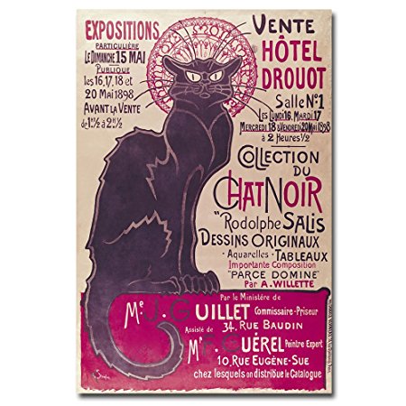 Trademark Fine Art Collection du Chat Noir by Theophile Steinlen Canvas Wall Art, 16x24-Inch
