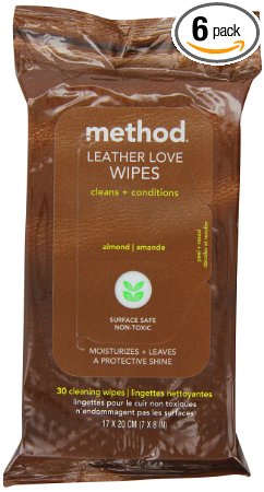 Method Leather Love Wipes Flatpack 30-Count, (Pack of 6)