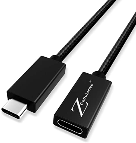 USB C Extension Cable, Cellularize 3.3FT Type C 3.1/10Gbps Gen2 Nylon Braided (Thunderbolt 3 Compatible) Female to Male Extender Cord for Nintendo Switch, MacBook Pro, Microsoft Surface, Flir One Pro