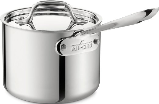 All-Clad 4202 Stainless Steel Tri-Ply Bonded Dishwasher Safe Sauce Pan with Lid  Cookware 2-Quart Silver