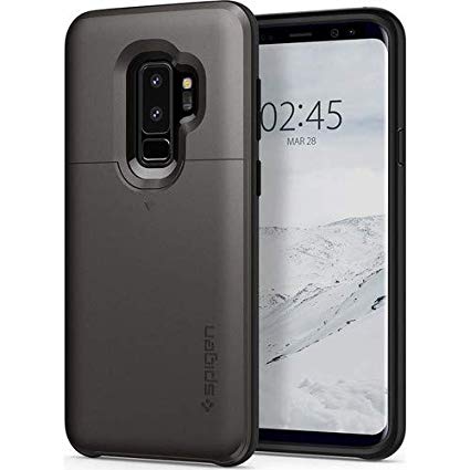 Galaxy S9 Plus Case Spigen Slim Armor CS - Slim Dual Layer Wallet Design and Card Slot Holder for Samsung Galaxy S9 Plus (2018) - Gunmetal