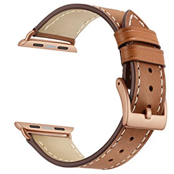 Apple Watch Band Leather Replacement Watch Strap with Stainless Metal Buckle Clasp iwatch series 1 2 3 Replacement strap