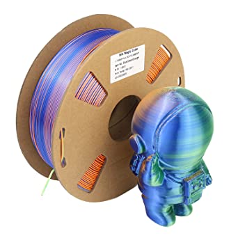 PLA 3D Filament , DB PLA Filament 1.75mm Accuracy  /- 0.03 mm Fit Most FDM Printer，3 Colors in 1 Dual Color Co-Extrusion 3D Filament 1kg Filament (2.2lbs)