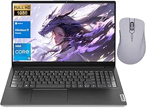 Lenovo V15 G3 Business Laptop, 15.6" FHD Display, Intel Core i5-1235U, 16GB RAM, 1TB SSD, HDMI, RJ-45, Webcam, Wi-Fi 6, Windows 11 Home, Black, Bundle with Thunderobot ML101 Purple Wireless Mouse