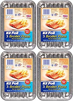 EZ Foil Broiler Pans, 9" x 6.25" x .75", 12 Pack