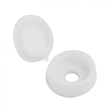 Pack of 50, 6/8g White Hinged One Piece Plastic Screw Cover Caps (Small, 6/8g)