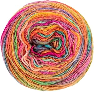 LANA GROSSA Colorissimo | Farbenfrohes Merino-Dochtgarn | Handstrickgarn aus 100% Schurwolle (Merino extrafein) | 100g Wolle zum Stricken & Häkeln | 300m Garn