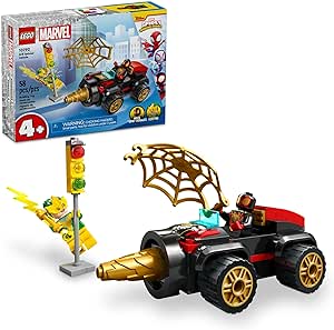 LEGO Marvel Drill Spinner Vehicle, Miles Morales Spin Car with 2 Minifigures, Marvel Toy from Disney  TV Series Spidey and His Amazing Friends, Gift for Kids, Spider-Man Toy for 4-6 Year Olds, 10792