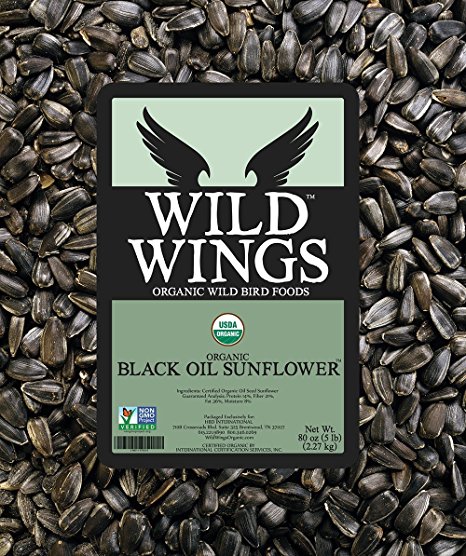 Certified USDA Organic Black Oil Sunflower Seeds in Shell 5 Lb Bag