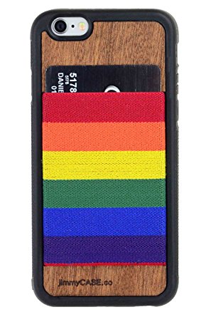 jimmyCASE® iPhone 6/6s Wallet Case - Ultra Slim Protective Credit Card Carrying Case (Rainbow Stripe)