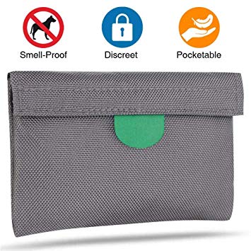 MEIZHI Smell Proof Bag, Discreet Pocket Stash Plant Germination Portable Bag for Herbs Spices Tea, Activated Carbon Lining, Odor Absorbing, Water Resistant,6 x4.5 Inch Grey