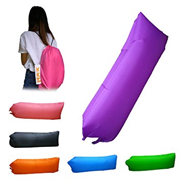 Inflatable Lounger Couch,Portable Blow Up Lounge Chair,Pool Air Hammock,Hangout Lazy Sofa ,Waterproof Wind Breeze Bean Bag,Fast Inflate Lounger for Beach,Camping.