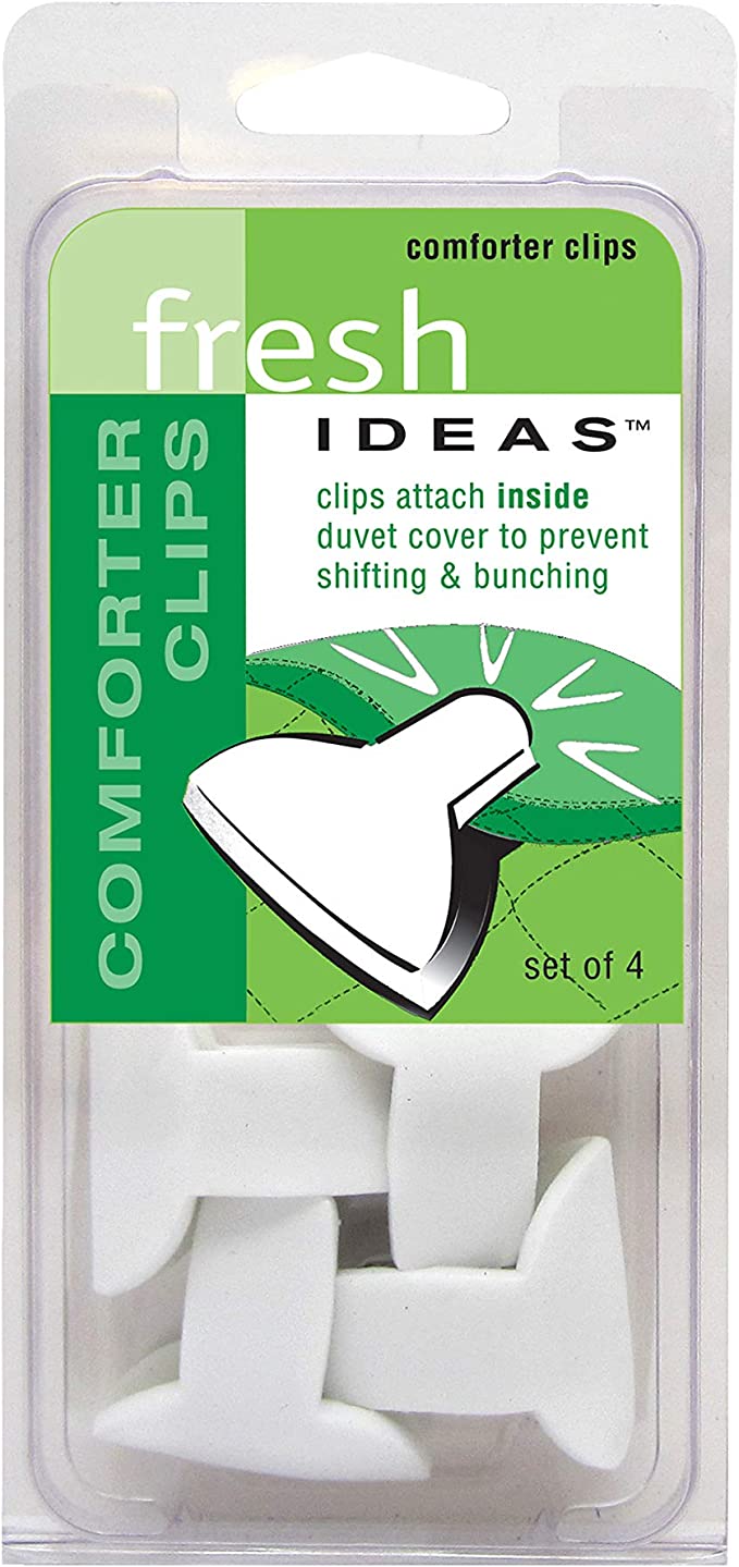 Comforter Clips Fresh Ideas Padded Clips – Blanket Fasteners Prevents Comforters from Shifting Inside Duvet Cover Bedding Accessories, 4-Pack
