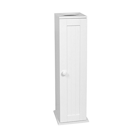 Zenith Home Corp E9153WWMV Country Cottage Toilet Tissue Cabinet, White