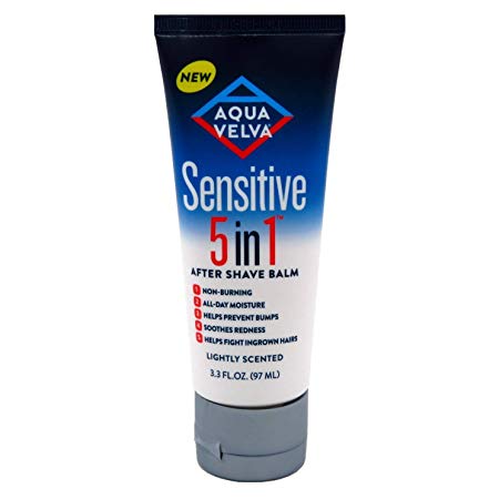 Aqua Velva Sensitive 5-In-1 After Shave Balm 3.3 Ounce Tube (97ml) (3 Pack)