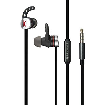 Kinbashi In-Ear Earphones Stereo Sound Noise Isolating Earbuds Tangle Free Flat Cord Wired Headphones