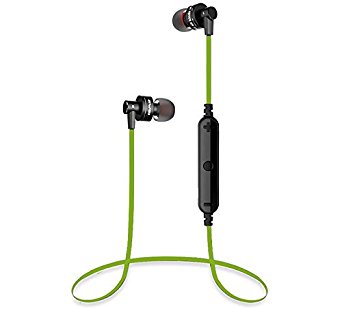 ENVEL Wireless Bluetooth Headset Noise Reduction Sports Headphone Sweatproof Earphone Bluetooth 4.0 Stereo Earbuds Build-in Microphone for IOS Android iPhone 7 plus Note 7 (Green)