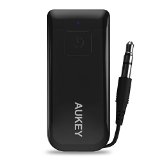Aukey Wireless Bluetooth Audio Transmitter Portable Bluetooth Stereo Music Adapter Dongle with A2DP and aptX Low Latency Technology BT-C1 Black