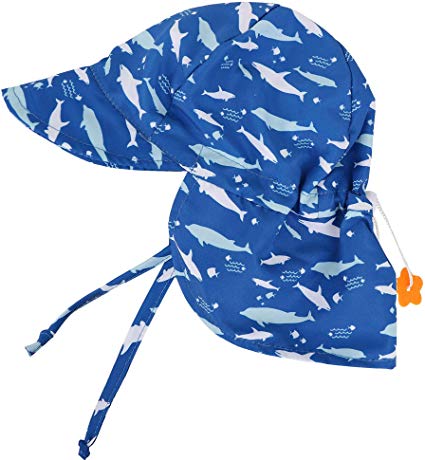 SimpliKids UPF 50  UV Ray Sun Protection Baby Hat w/Neck Flap & Drawstring