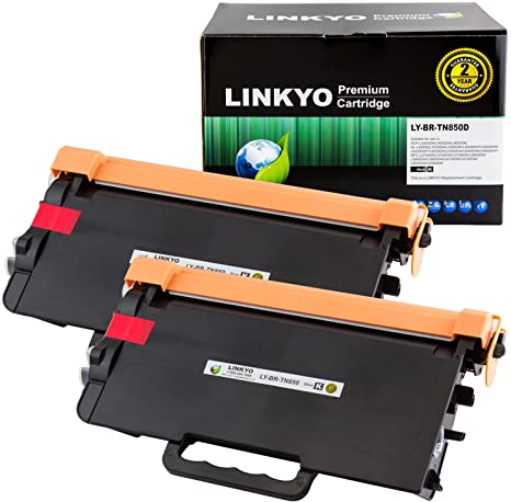LINKYO Compatible Toner Cartridge Replacement for Brother TN850 TN-850 TN820 (Black, High Yield, 2-Pack)