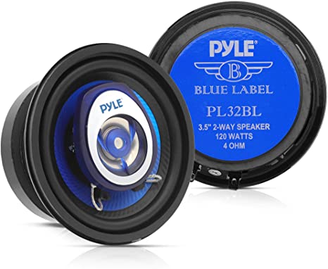 Pyle 4'' x 6'' Three Way Sound Speaker System - Pro Mid Range Triaxial Loud Audio 240 Watt per Pair w/ 4 Ohm Impedance and 3/4'' Piezo Tweeter for Car Component Stereo PL463BL