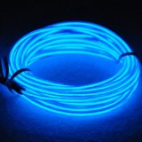 RioRand 15ft Neon Light El Wire w Battery Pack for Parties Halloween Decoration Blue