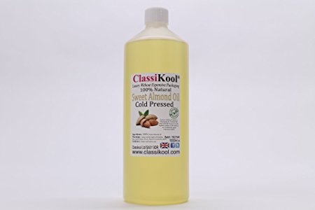 1 Litre (1000ml) 100% Pure Natural Sweet Almond Oil Cold Pressed Carrier Massage Oil