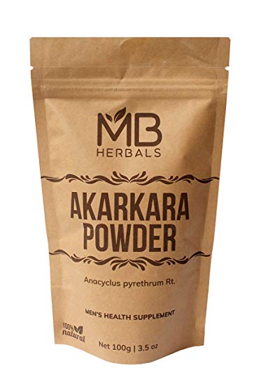 MB Herbals Pure Anacyclus Pyrethrum Root Powder 100g | 3.5 oz | Akarkara | Akar Kara | Pellitory | Longwort Root Powder | Spanish Chamomile Root Powder