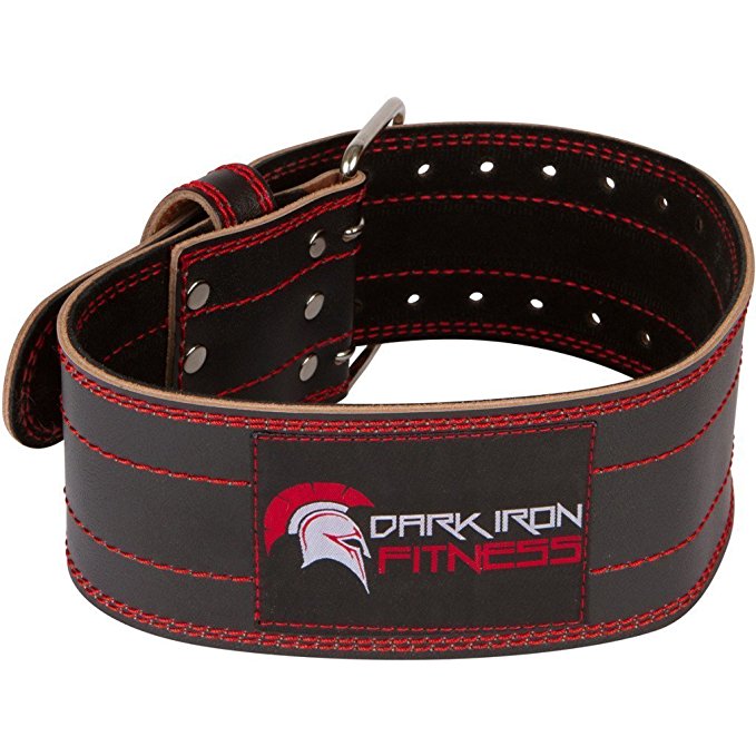 Dark Iron Fitness Genuine Leather Pro Weight Lifting Belt for Men and Women | Durable Comfortable & Adjustable with Buckle | Stabilizing Lower Back Support for Weightlifting