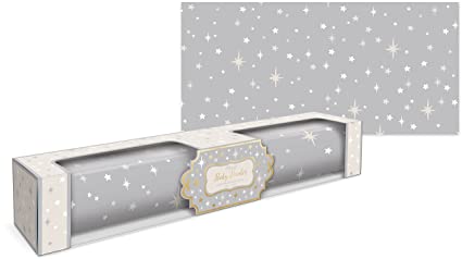 Lady Jayne Dove Gray With Stars Baby Powder Scented Drawer Liners -- 6 Sheets