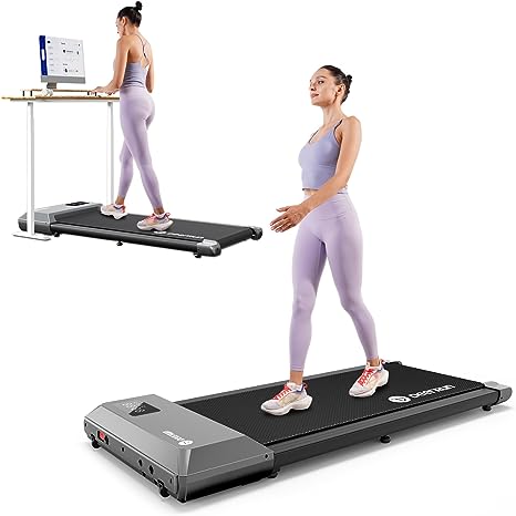 Walking Pad Treadmill Under Desk, 2 in 1 Portable Mini Desk Treadmill with 265LBs Capacity for Office Home, 2.5HP Small Lightweight Walking Pad Running Jogging Machine with LED Display|Remote Control