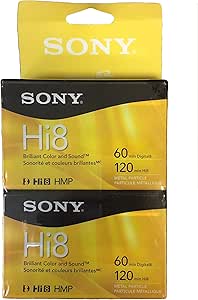 Sony P6120HMPR Hi8, Digital8, 8mm Camcorder Videocassettes, Pack of 2