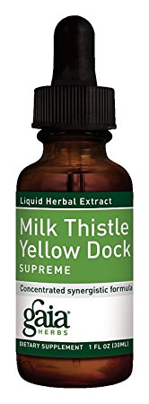 GAIA HERBS Milk Thistle/Yellow Dock Supreme Supplements, 1 Fl Oz