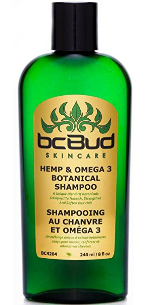 Hemp & Omega 3 Botanical Shampoo, Sulfate Free, SLS Free, for Itchy Scalp, Oily, Thinning, Color Treated Hair, Volumizing for Soft, Healthy, Shiny Hair, with Natural Hemp Seed Oil, Aloe No Parabens